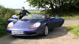 Two sexy dominas posing outdoors porn video